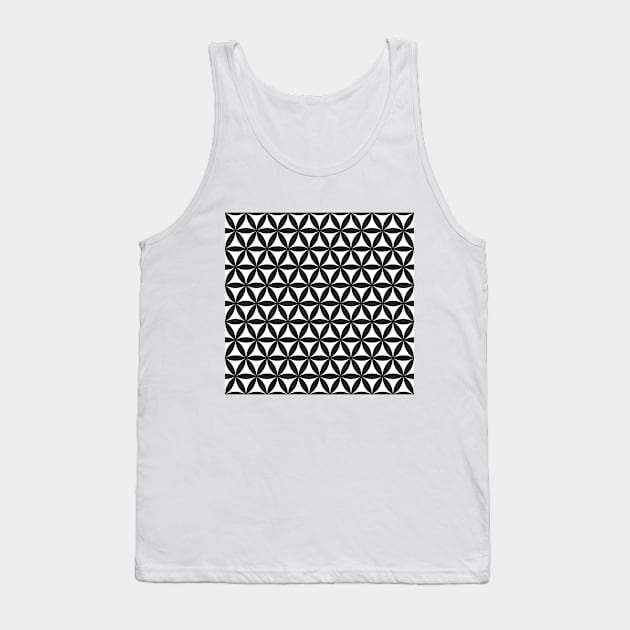 Black and white Seed of life pattern Tank Top by kallyfactory